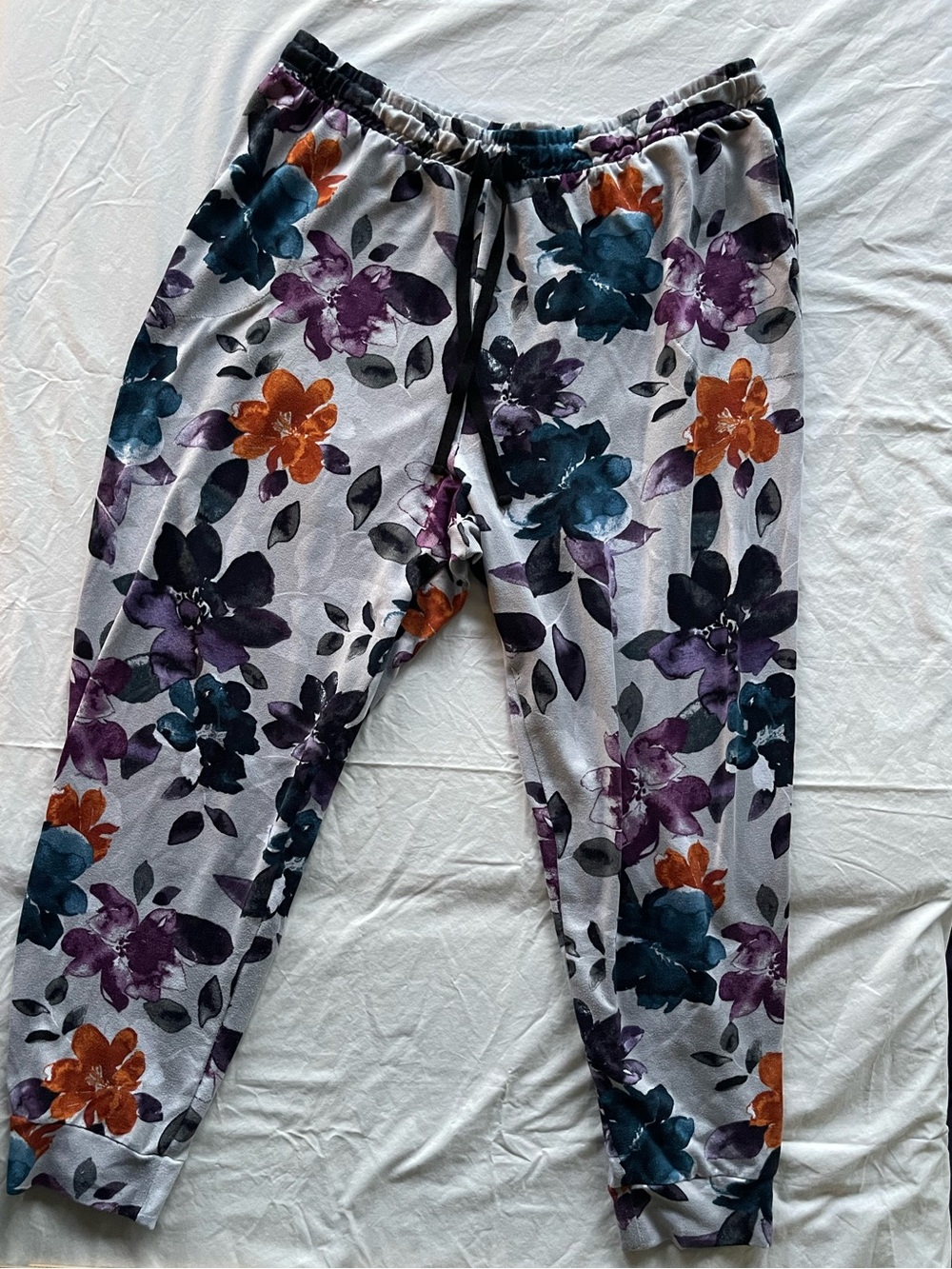 Simply Vera Vera Wang Floral Lounge Joggers in Purple, Teal & Orange